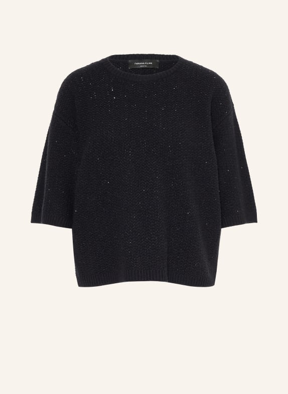 FABIANA FILIPPI Strickshirt mit Pailletten SCHWARZ