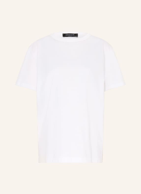 FABIANA FILIPPI T-shirt z ozdobnymi koralikami BIAŁY