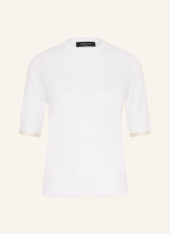 FABIANA FILIPPI Strickshirt mit Schmucksteinen WEISS