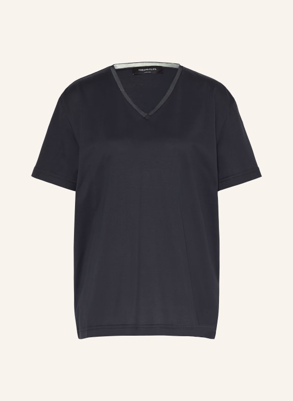 FABIANA FILIPPI T-shirt with decorative beads DARK BLUE