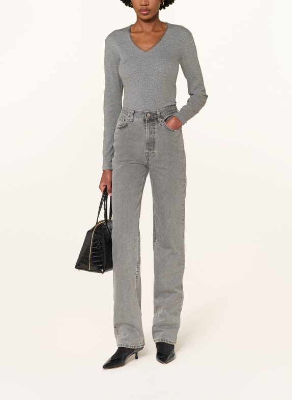 FABIANA FILIPPI Longsleeve met sierparels DONKERGRIJS