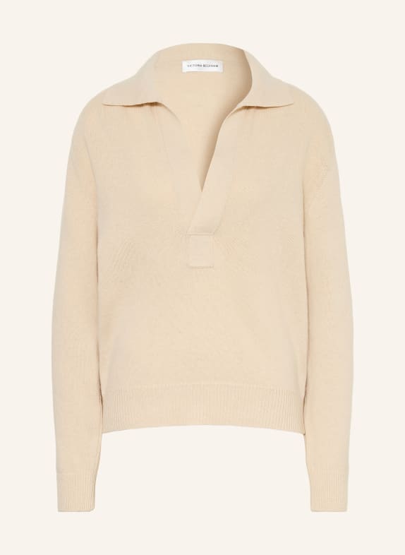 VICTORIA BECKHAM Sweter z kaszmiru KREMOWY