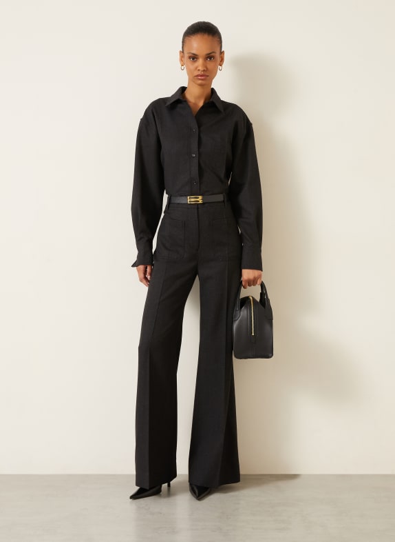 VICTORIA BECKHAM Flanellen Overhemdblouse ELLYS DONKERGRIJS