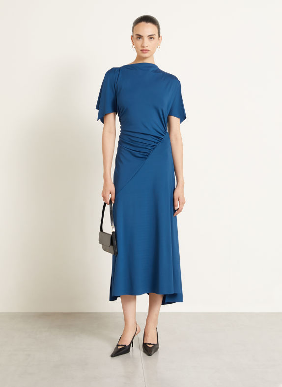 VICTORIA BECKHAM BLOUSEY cocktail dress made of jersey BLUE