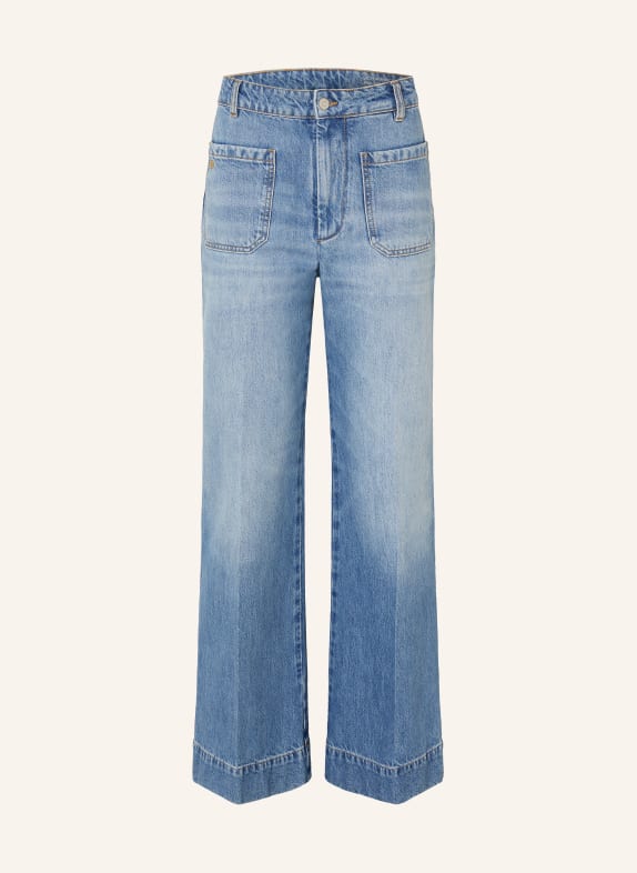 VICTORIA BECKHAM ALINA Wide-Leg Jeans 7671 WORN BLUE WASH