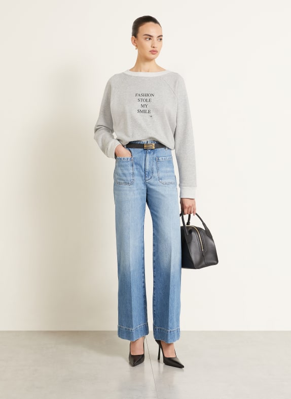 VICTORIA BECKHAM Wide Leg Jeans ALINA 7671 WORN BLUE WASH