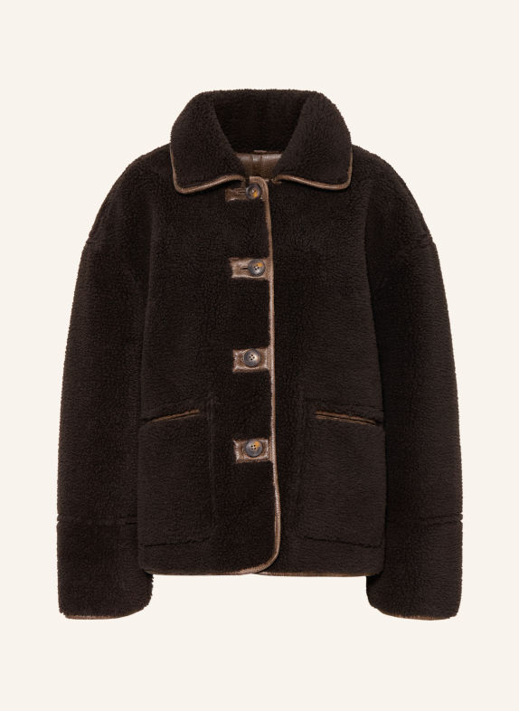 WITHBLACK Omkeerbare jas van teddybont MARRON FONCÉ