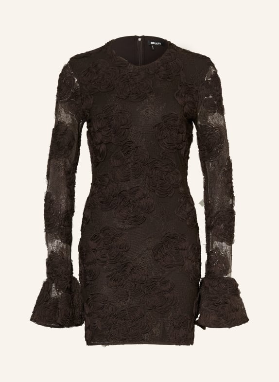 ROTATE Cocktail dress with flounces DARK BROWN