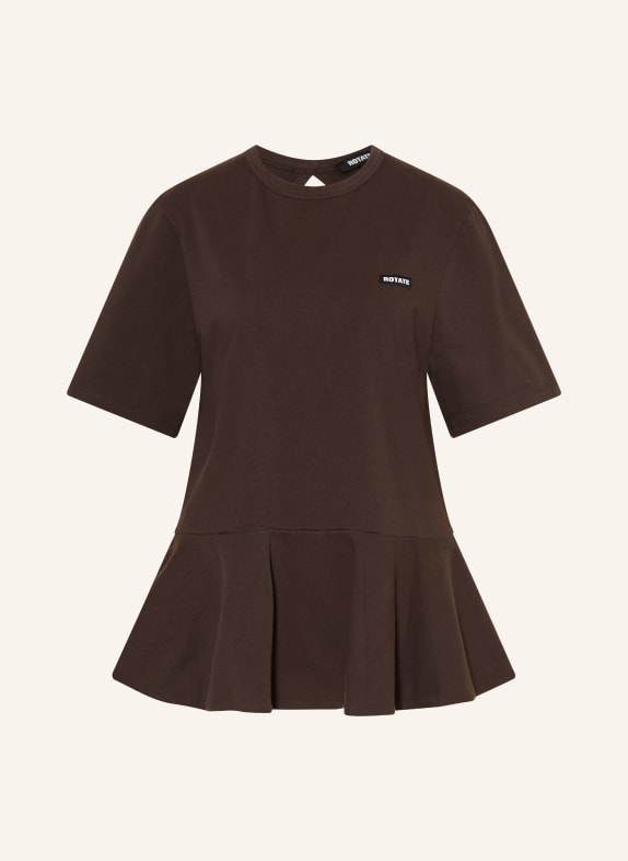 ROTATE T-shirt with cut-out DARK BROWN