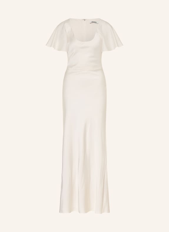 ROTATE Satin dress with flounces WHITE