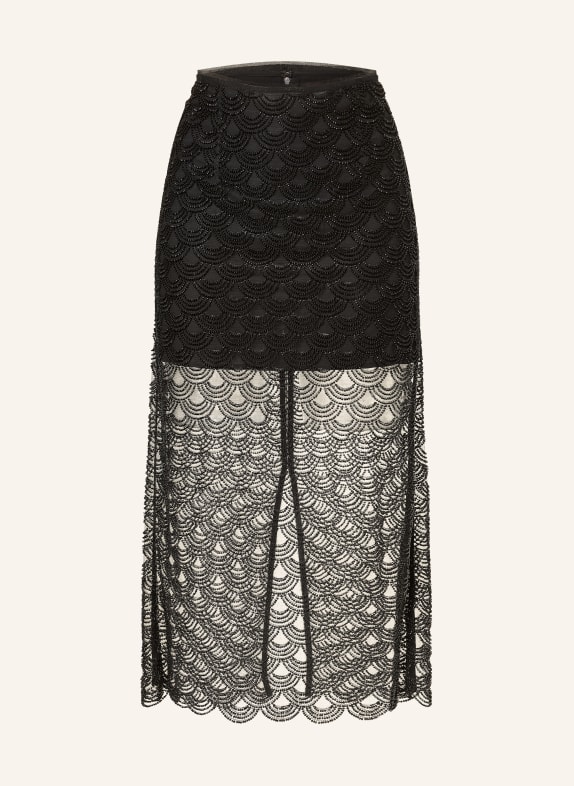 ROTATE Skirt with decorative beads BLACK