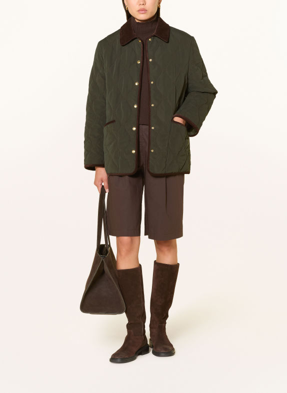 Gant Steppjacke mit Cord OLIV / BRAUN