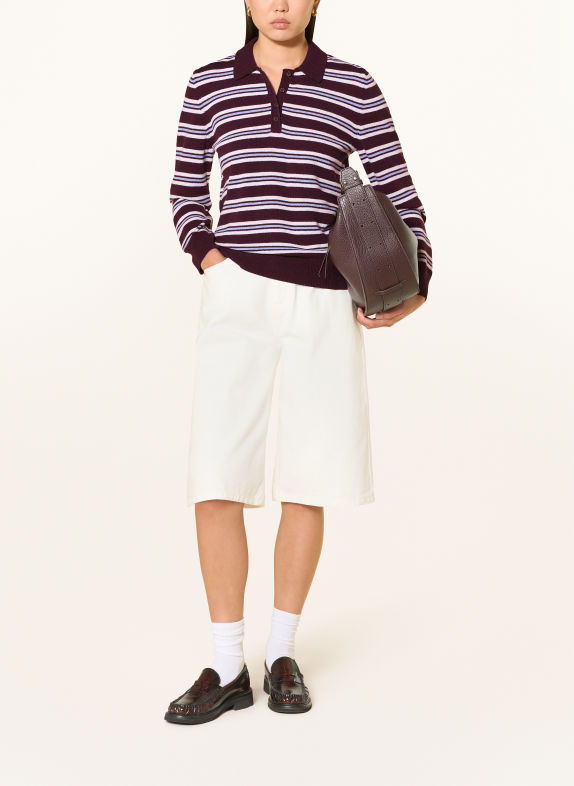 GANT Strick-Poloshirt DUNKELROT / CREME / HELLBLAU