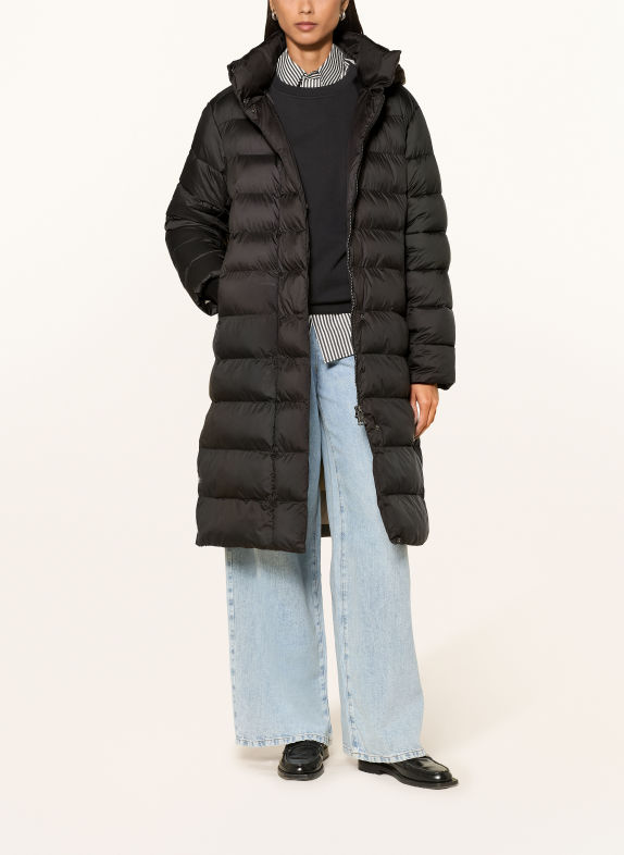 FUCHS SCHMITT ATLANTIC CITY quilted coat with detachable hood BLACK