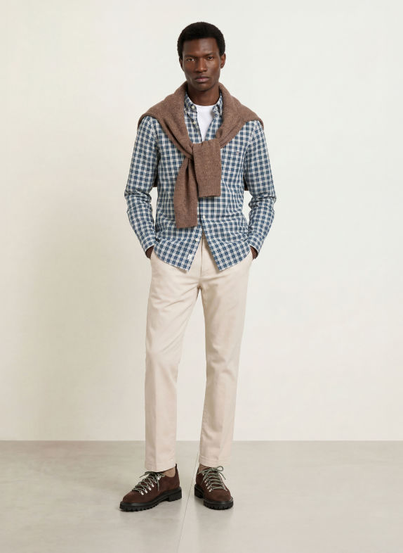 GANT Hemd Regular Fit DUNKELGRÜN / ECRU / DUNKELLILA