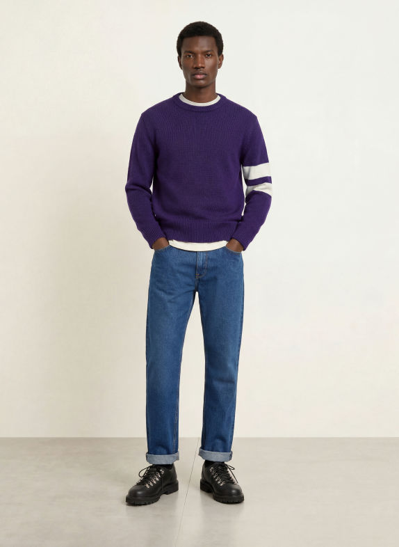 GANT Pullover DUNKELLILA / WEISS