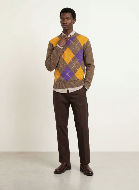GANT Pullover BRAUN / LILA / DUNKELGELB