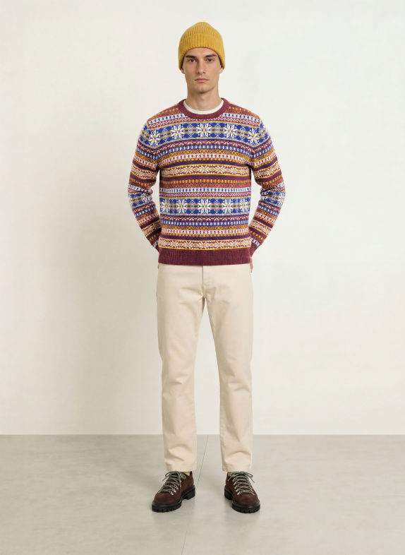 GANT Sweater DARK RED / DARK YELLOW / DARK BLUE
