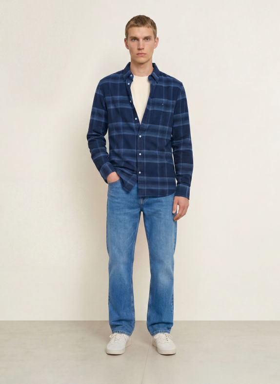 TOMMY JEANS Corduroy Shirt, Regular Fit DARK BLUE / BLUE GRAY / BLUE