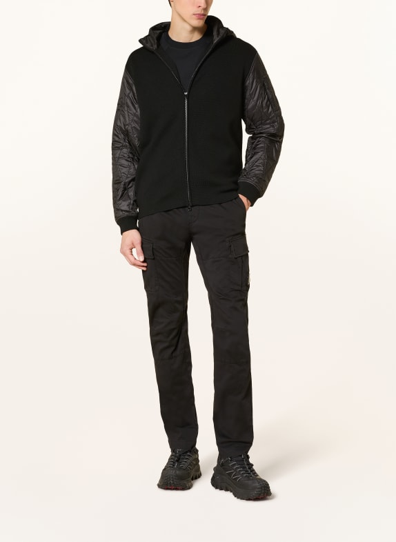 C.P. COMPANY Jas van gemengde materialen ZWART