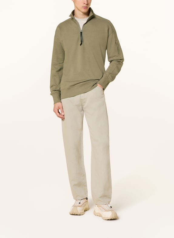 C.P. COMPANY Sweater met halve rits KAKI