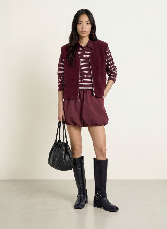 Marc O'Polo DENIM Teddyfell-Weste DUNKELROT