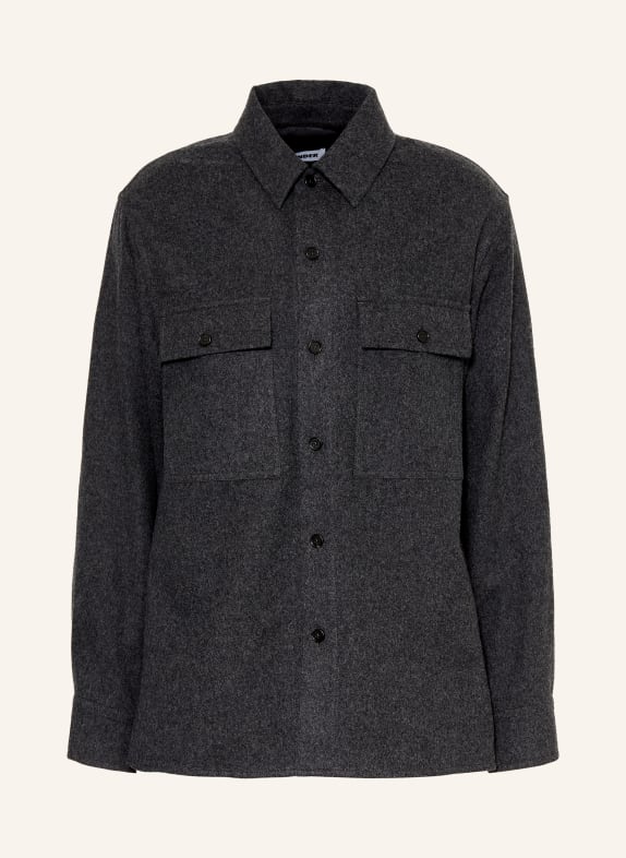 JIL SANDER Svrchní košile TMAVĚ ŠEDÁ