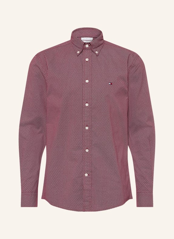 TOMMY HILFIGER Comfort Fit Shirt DARK RED / WHITE