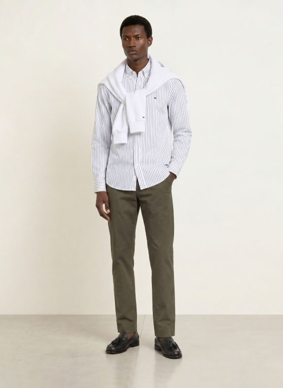 TOMMY HILFIGER Overhemd Comfort Fit WIT / ZWART