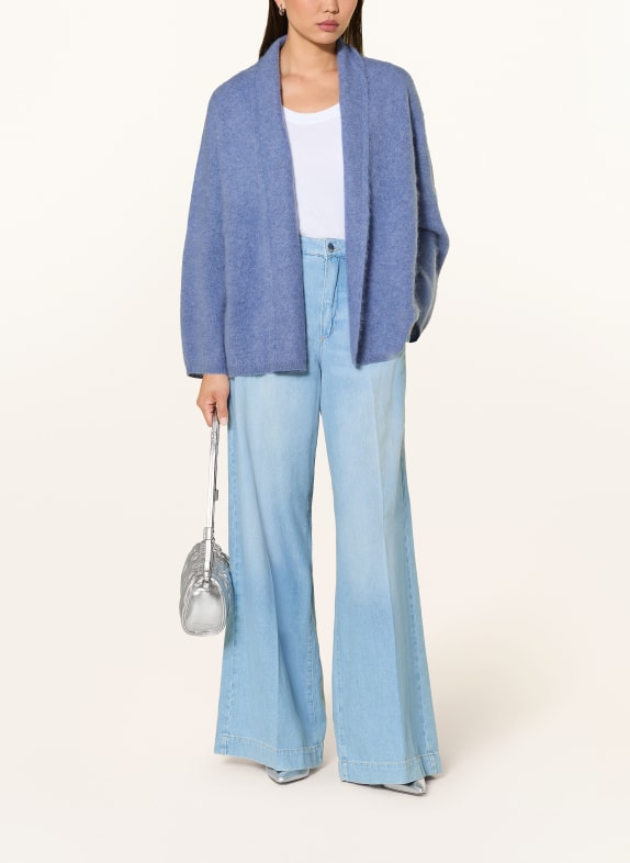 darling harbour Gebreid openvallend vest DUSTY BLUE MELANGE