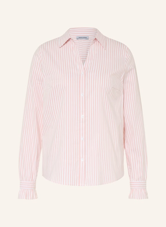 MORE & MORE Bluse mit Rüschen ROSÉ / WEISS