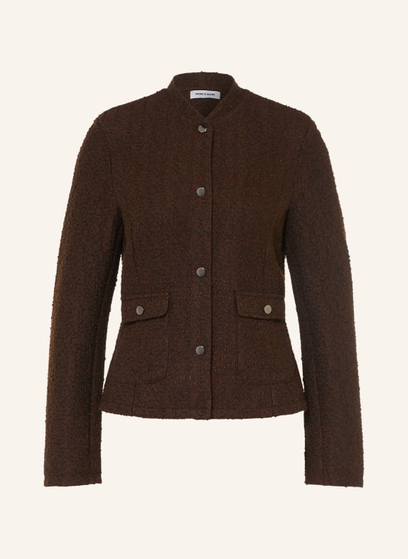 MORE & MORE Kastenjacke aus Bouclé DUNKELBRAUN / BRAUN