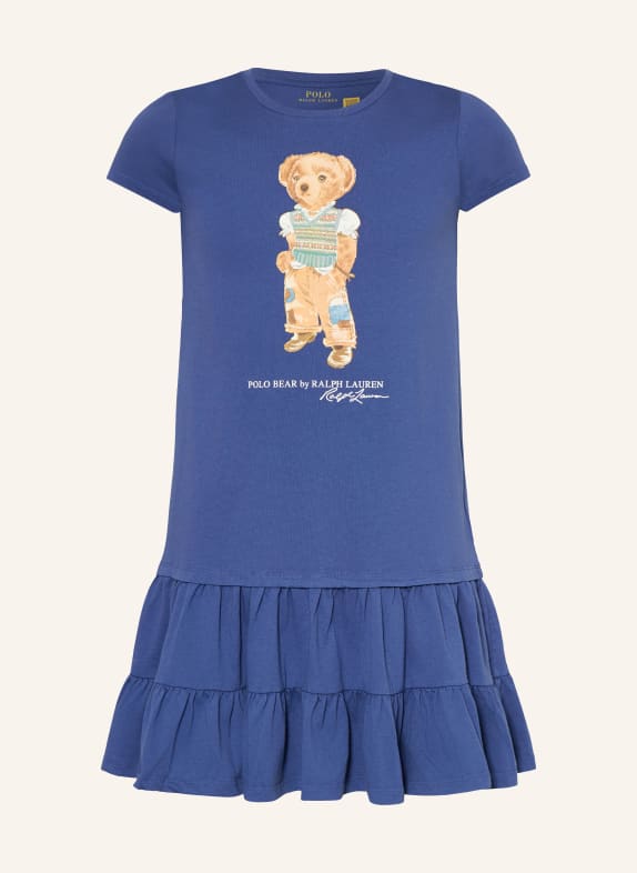 POLO RALPH LAUREN Jerseykleid BLAU / COGNAC / BRAUN
