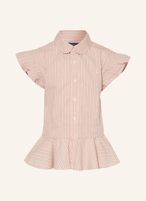 POLO RALPH LAUREN Blouse à volants ROSÉ / CRÈME / BLEU FONCÉ