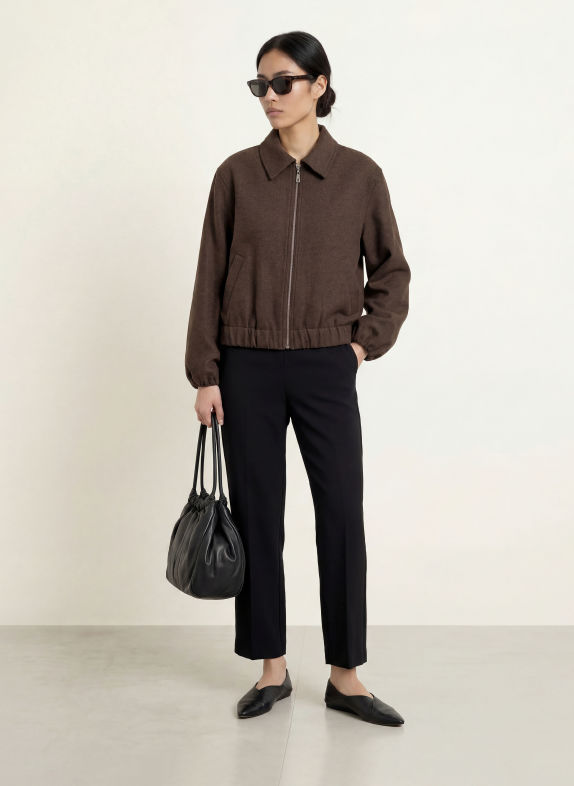 MORE & MORE Bomber jacket DARK BROWN