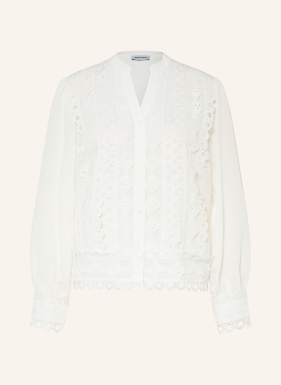MORE & MORE Bluse mit Lochspitze WEISS