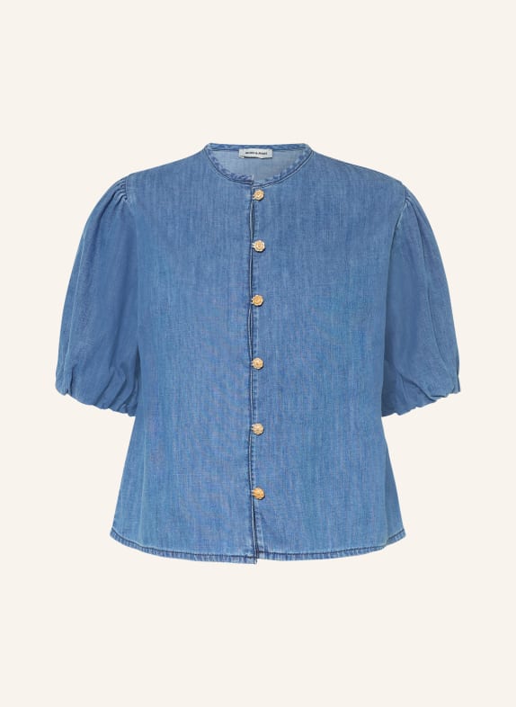 MORE & MORE Jeansbluse BLAU