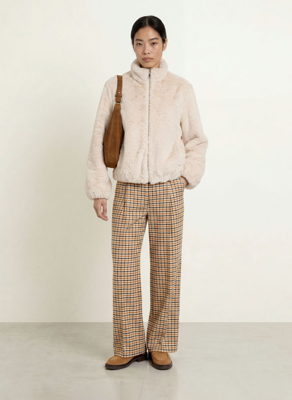 MORE & MORE Blouson van imitatiebont ECRU