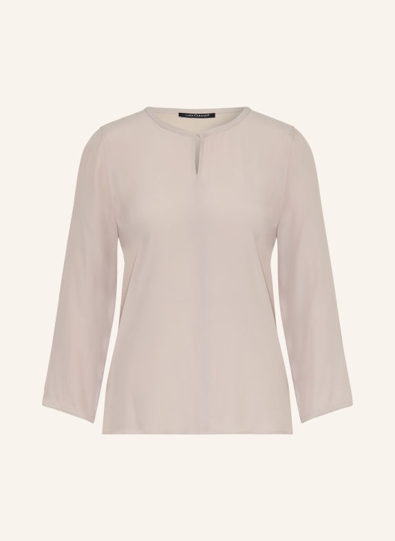 LUISA CERANO Shirt blouse in a mix of materials with 3/4 sleeves TAUPE