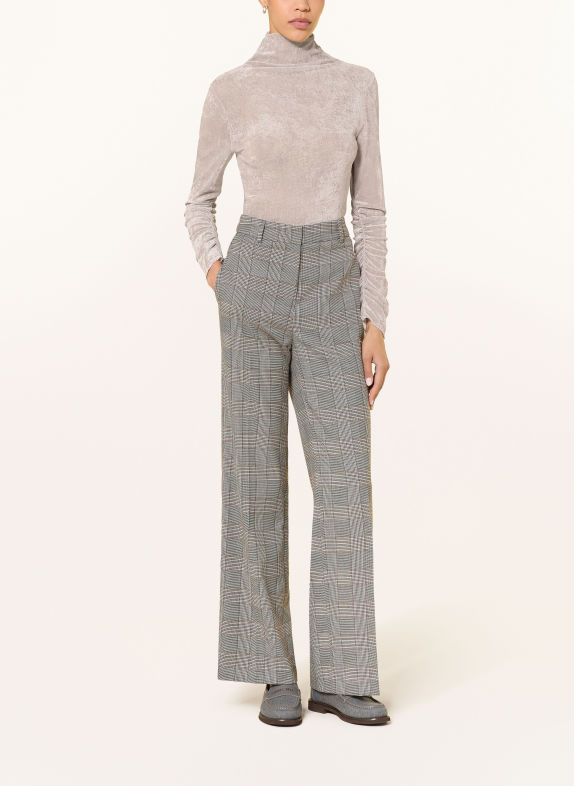 LUISA CERANO Mesh-tröja med hög krage TAUPE