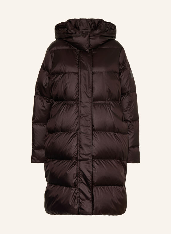 LUISA CERANO Down coat with detachable hood DARK BROWN
