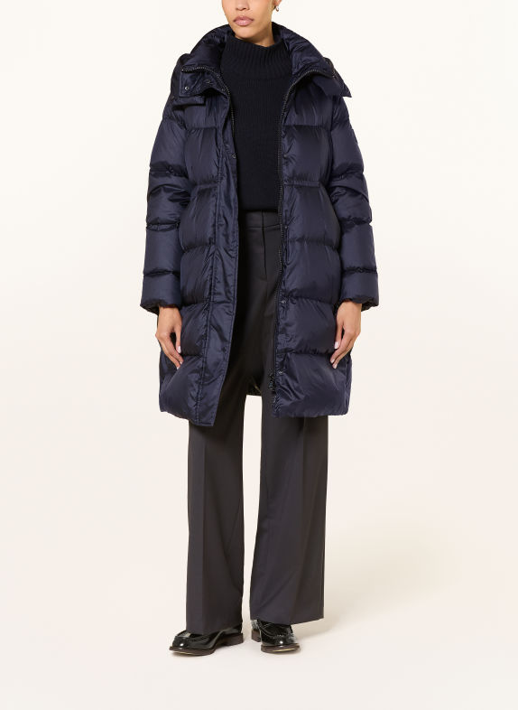 LUISA CERANO Down coat with detachable hood DARK BLUE