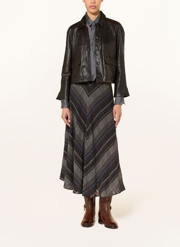 LUISA CERANO Leather jacket DARK BROWN