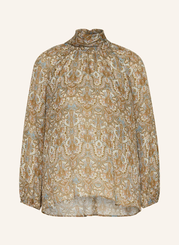 LUISA CERANO Chemisier à fils pailletés TAUPE / ROSE / BLEU CLAIR
