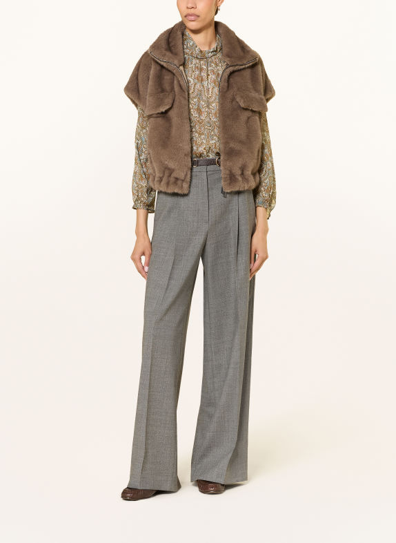 LUISA CERANO Blusenshirt mit Glitzergarn TAUPE / ROSA / HELLBLAU
