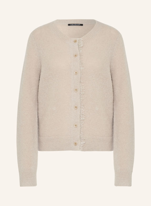 LUISA CERANO Strickjacke mit Alpaka HELLGRAU