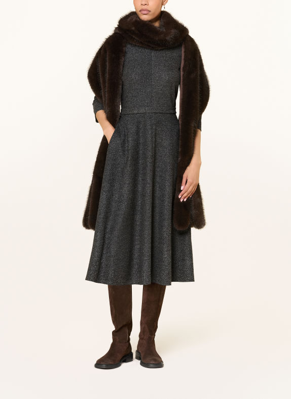 LUISA CERANO Dress with 3/4 sleeves DARK GRAY / LIGHT GRAY
