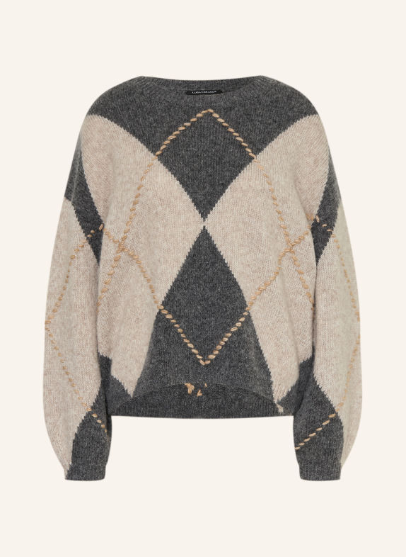 LUISA CERANO Pullover mit Alpaka GRAU / BEIGE / TAUPE