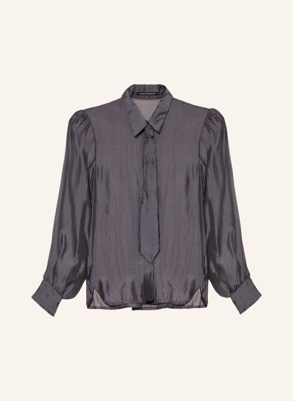 LUISA CERANO Shirt blouse with a detachable Tie DARK GRAY