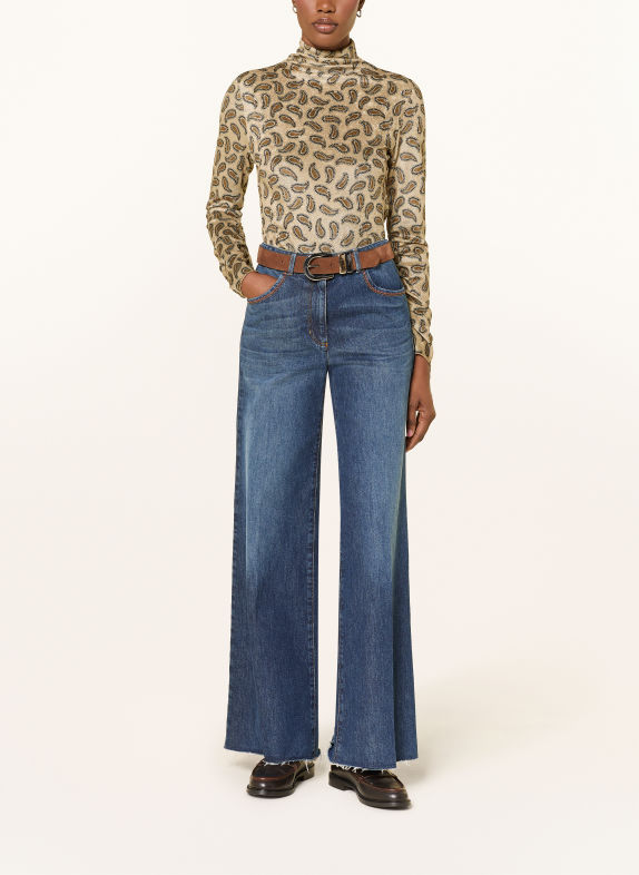 LUISA CERANO Longsleeve HELLBRAUN / BRAUN / DUNKELBLAU